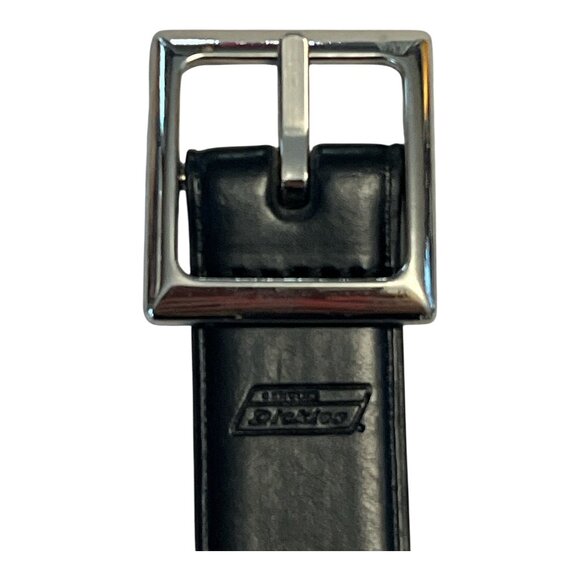 Dickies Men’s Black Leather Belt Size 28 | 27.25” x 1” | Silver Buckle | Made in - Picture 1 of 5